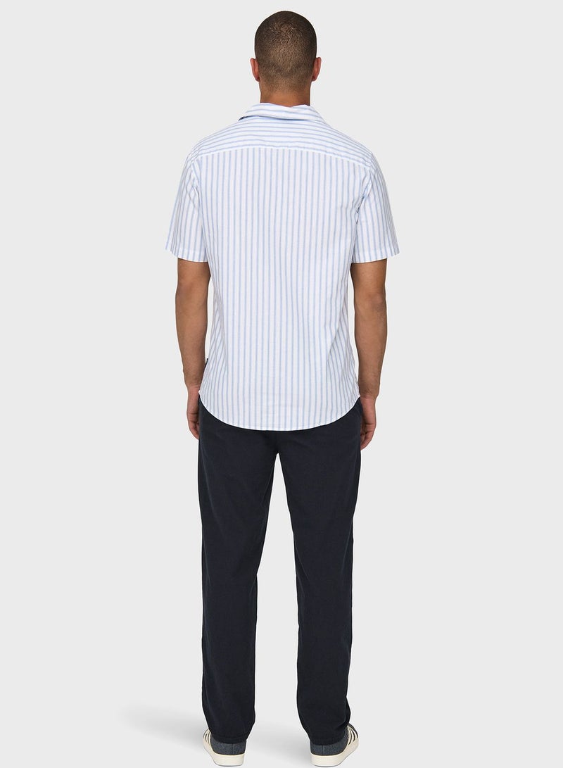 اونلي اند سانز قميص مخطط بقصة عادية - Image 2