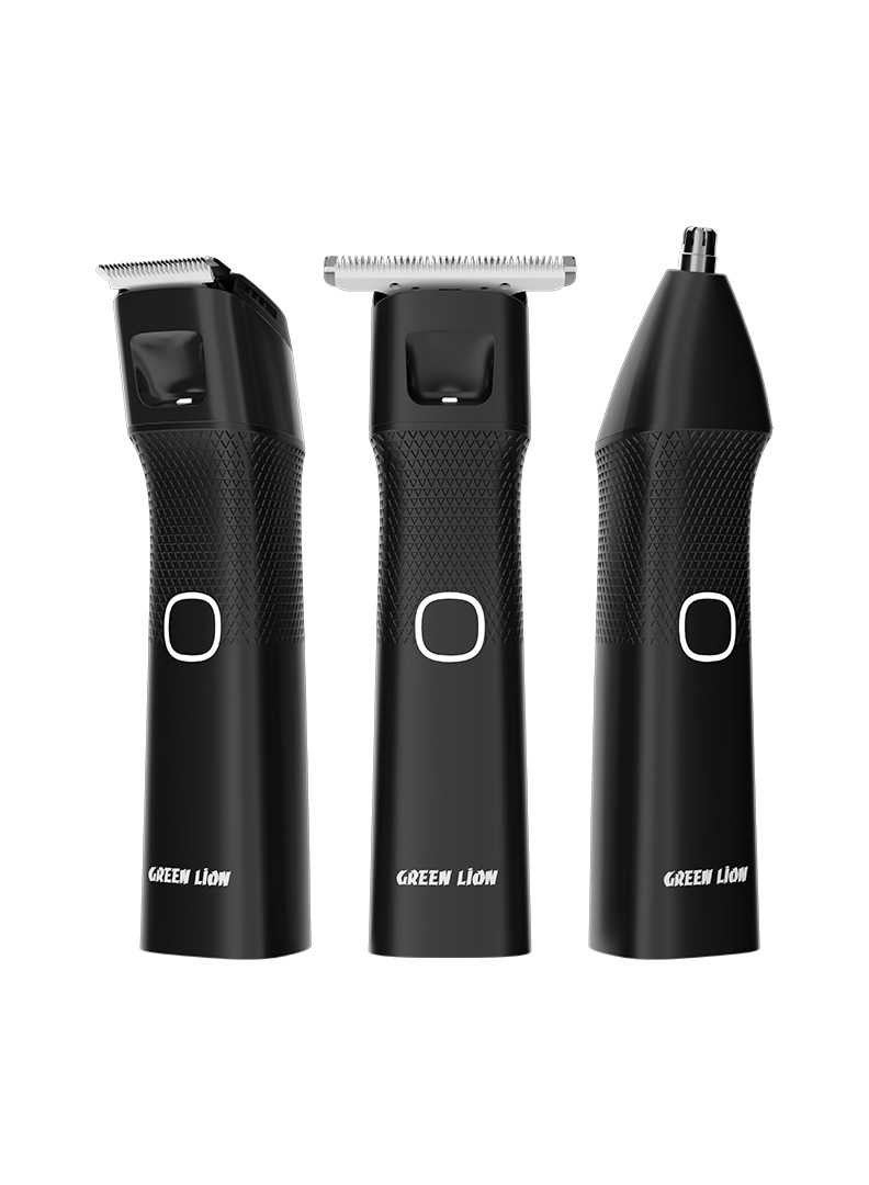 GREEN LION 3 in 1 Body Trimmer / Type-C Charging / 1200mAh Battery Capacity / 90 Minutes Working Time / Built in LED Light / Convertible Head / 55mm Ultra-Wide Knife / Body Hair Scissors / Nose Hair - Black - Image 1