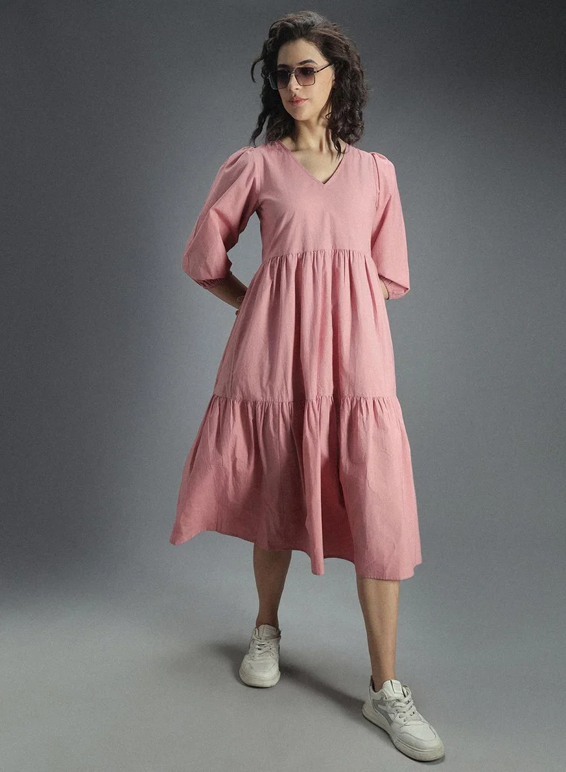 HIGH STAR Tiered Cotton Dress