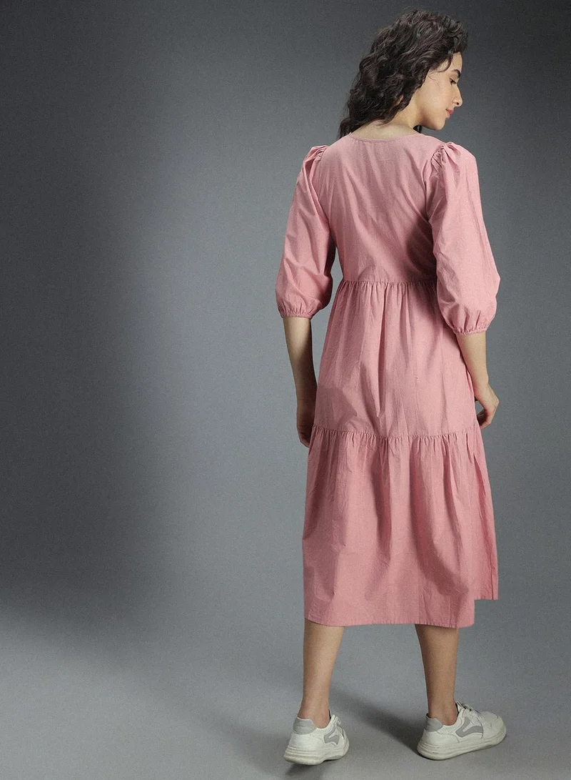 HIGH STAR Tiered Cotton Dress