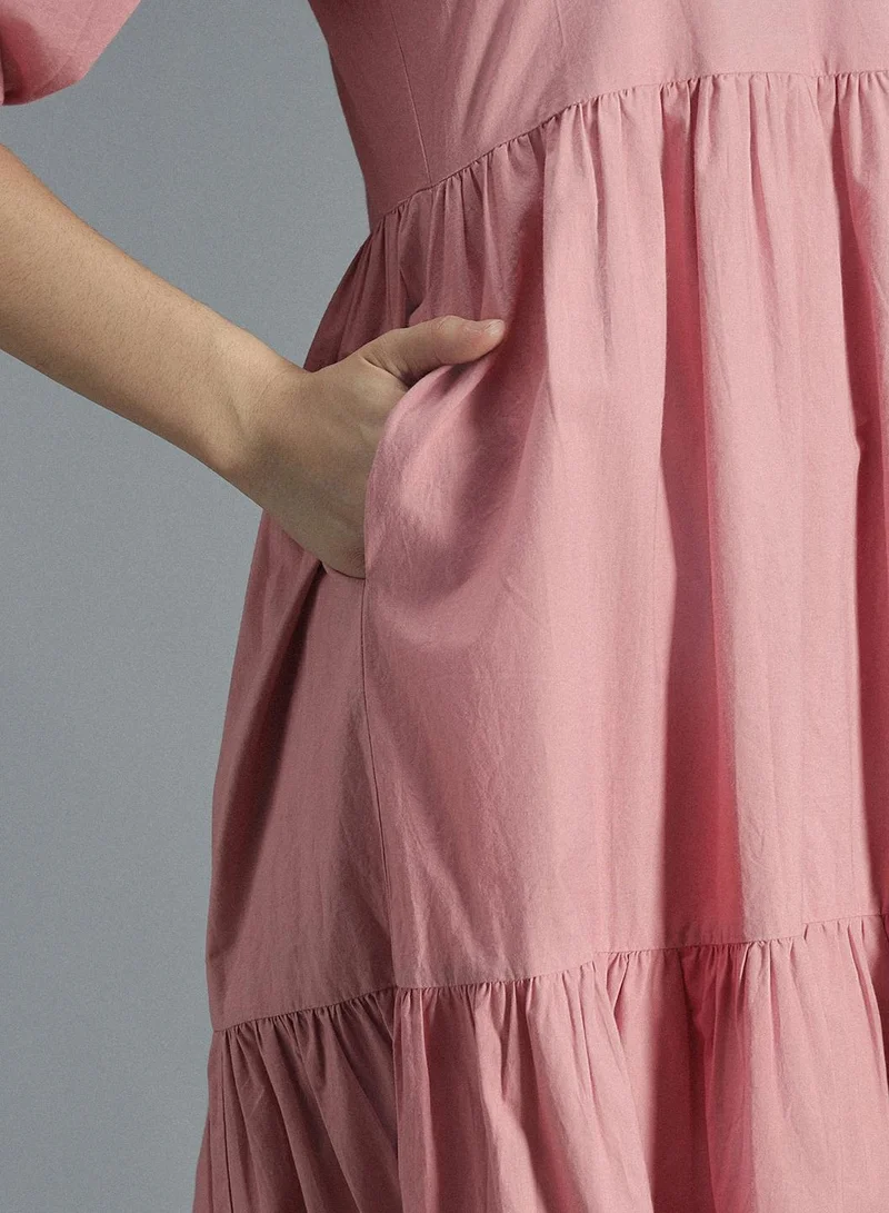 HIGH STAR Tiered Cotton Dress