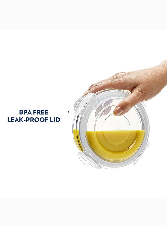 Borosil Klip-N-Store Round Glass Storage Container With Air Tight Lid Food Storage Container Microwave Safe Container 620 ml - Image 3