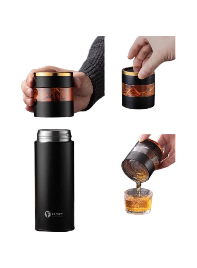 Vanow Insulated Mug With Smart Temperature Measurement, Tea Infuser Cup With Ceramic Inner, Portable Car Cup For Men And Women - Image 2