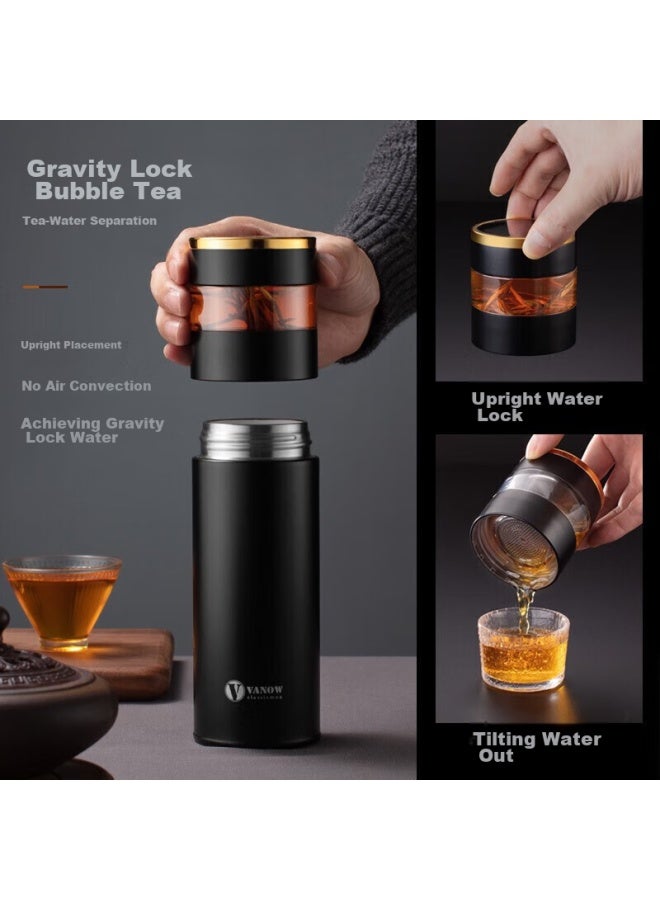 Vanow Insulated Mug With Smart Temperature Measurement, Tea Infuser Cup With Ceramic Inner, Portable Car Cup For Men And Women - Image 2