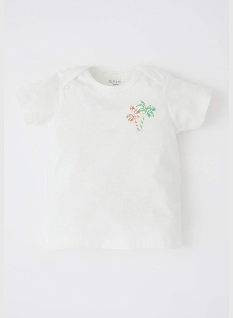 DeFacto Regular Fit Short Sleeve T-Shirt & Strappy Dungarees Set - Image 4