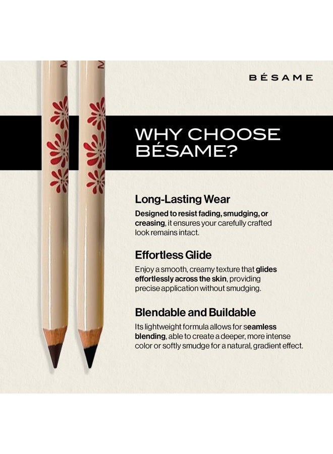 AVERY BESAME MasterLiner Pencil Black – Matte Black Eyeliner, Vintage-Inspired Gluten-Free Eye Liner Pencil for Bold, Precise Lines and Easy Application - Image 2