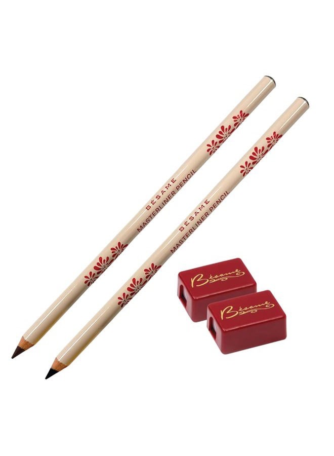 AVERY BESAME MasterLiner Pencil Black – Matte Black Eyeliner, Vintage-Inspired Gluten-Free Eye Liner Pencil for Bold, Precise Lines and Easy Application - Image 1