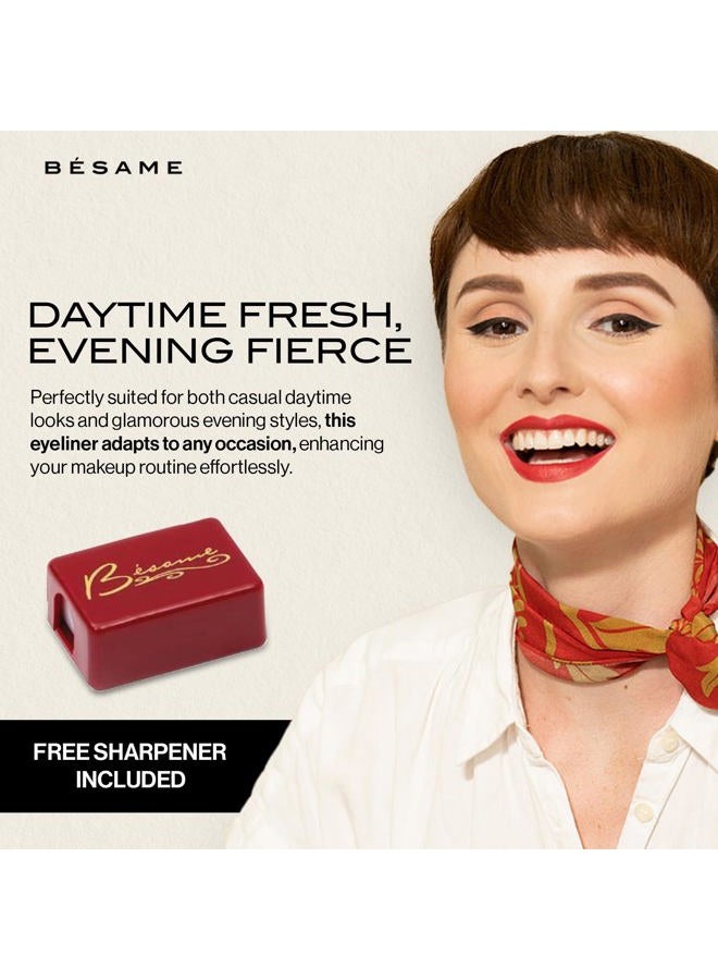 AVERY BESAME MasterLiner Pencil Black – Matte Black Eyeliner, Vintage-Inspired Gluten-Free Eye Liner Pencil for Bold, Precise Lines and Easy Application - Image 3