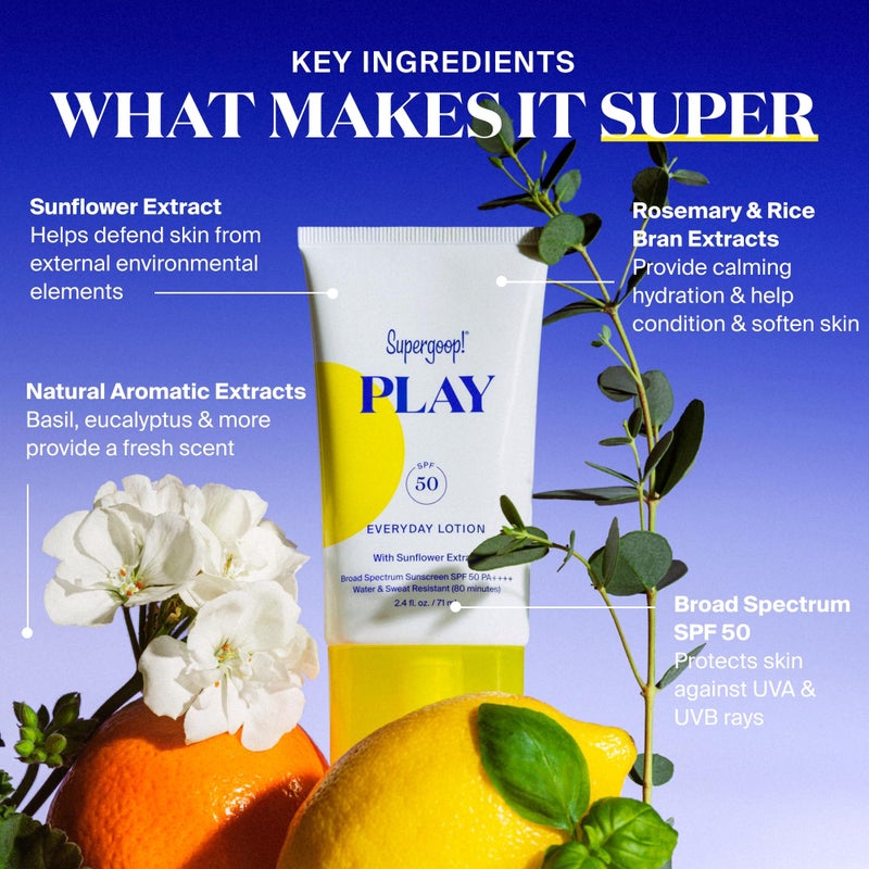 Supergoop! سوبرغوب! لوشن يومي للعب SPF 50 - واقي شمس للجسم والوجه - رائع للأيام النشطة - سريع الامتصاص، مقاوم للماء والعرق - 18 أونصة سائلة - Image 5
