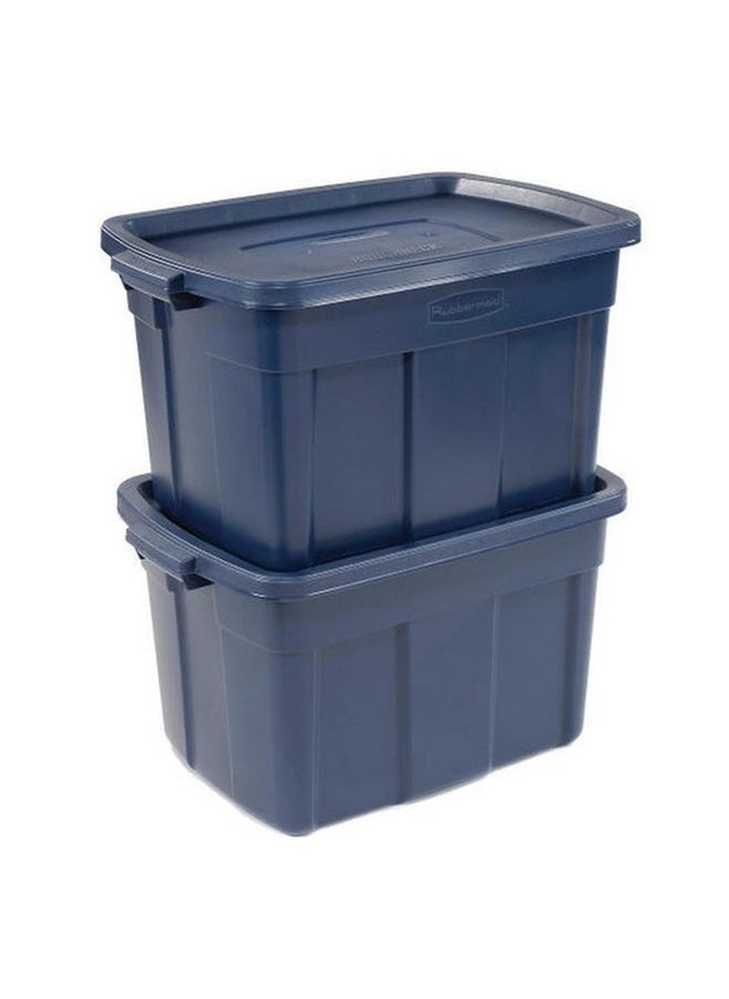 Rubbermaid Roughneck Durable Construction Storage Box Navy Blue 31 Gal RMRT310000  - Image 3