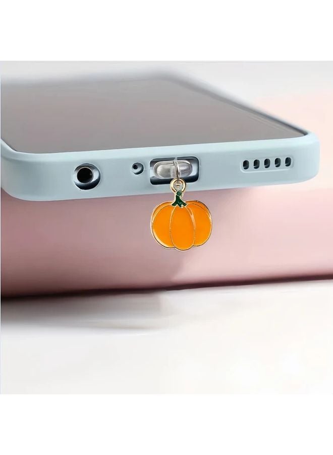 Black Dust Plug For Type C Port Pumpkin Pendant Anti Dust Charging Port Cover - Image 4