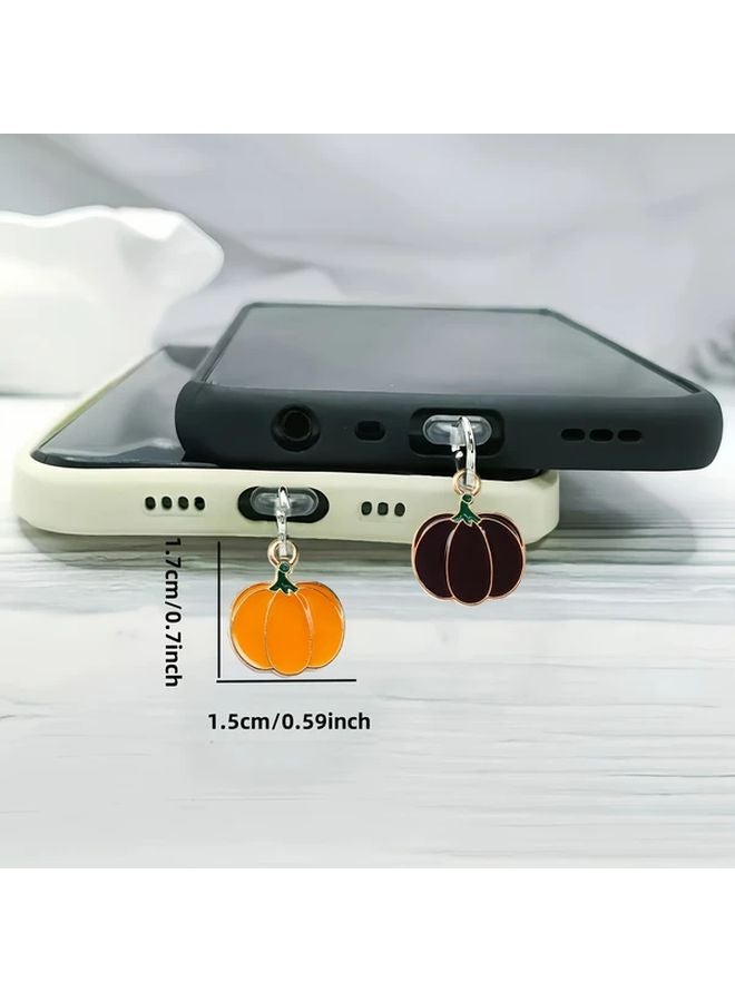 Black Dust Plug For Type C Port Pumpkin Pendant Anti Dust Charging Port Cover - Image 3