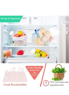 Rightsure Reusable Freezer Ziplock Bags 20 Pack, Stand Up and Mesh bag Reusable Food Storage Bags for Food Leakproof,Drawstring Washable Organization for School Office, Puzzles Games Storage  - Image 3
