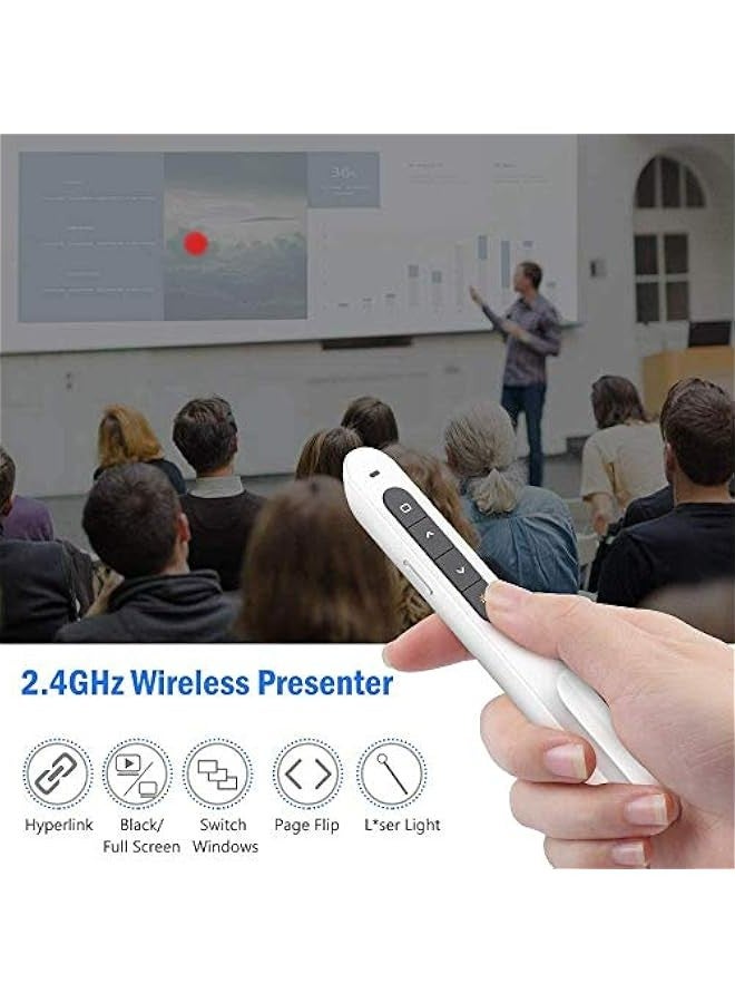 Generic Wireless Presenter with Red Light, AAA Powered, Hyperlink Volume Control, RF 2.4GHz PowerPoint Clicker Remote Slide Advancer  - Image 2