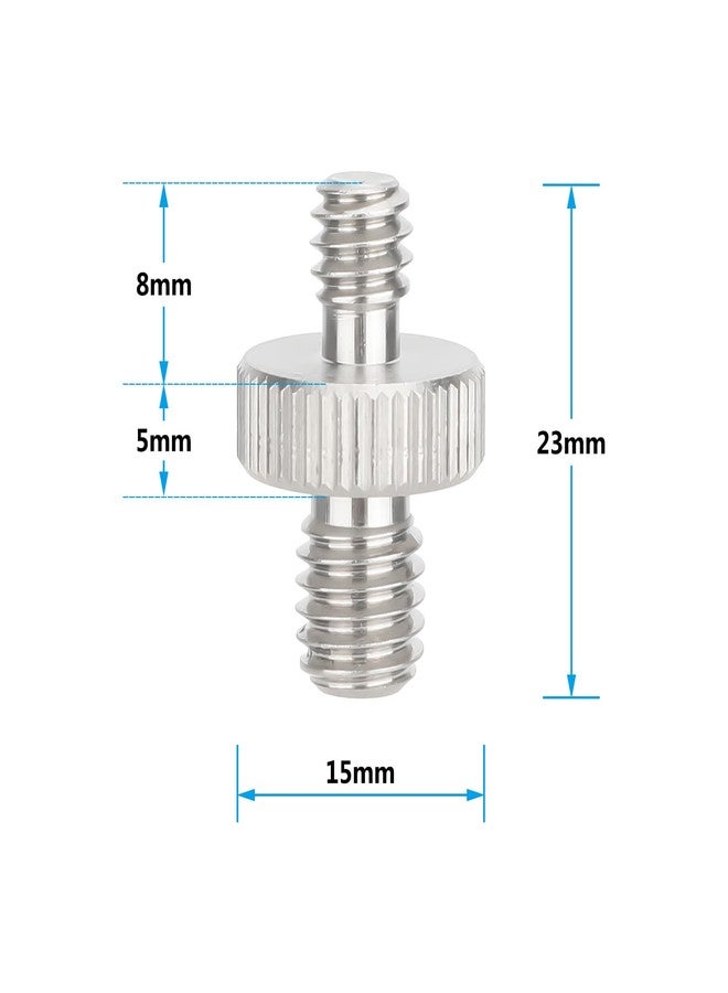 CAMVATE M8 Male to 1/4"-20 Male Stainless Steel Screw Adapter (5-Pack) - 3451 - Image 2