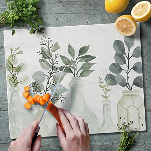 CounterArt Nature's Greenery 3mm Tempered Glass Cutting Board 15” x 12” Manufactured in the USA Serving Board Charcuterie Board - Image 2