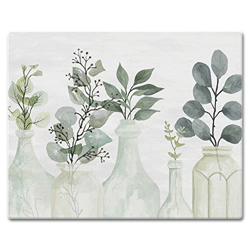 CounterArt Nature's Greenery 3mm Tempered Glass Cutting Board 15” x 12” Manufactured in the USA Serving Board Charcuterie Board - Image 1
