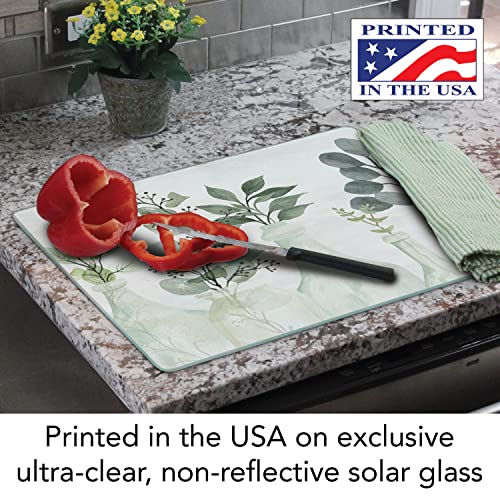 CounterArt Nature's Greenery 3mm Tempered Glass Cutting Board 15” x 12” Manufactured in the USA Serving Board Charcuterie Board - Image 4