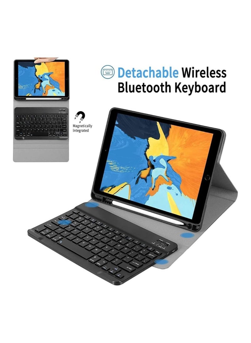 Keyboard Case for iPad 9th Generation (2021)/8th Gen/7th Gen 10.2 Inch, Detachable Wireless with Pencil Holder Stand Folio Keyboard Cover for New iPad 9th Gen/8th Gen/7th Gen 10.2” - Image 2