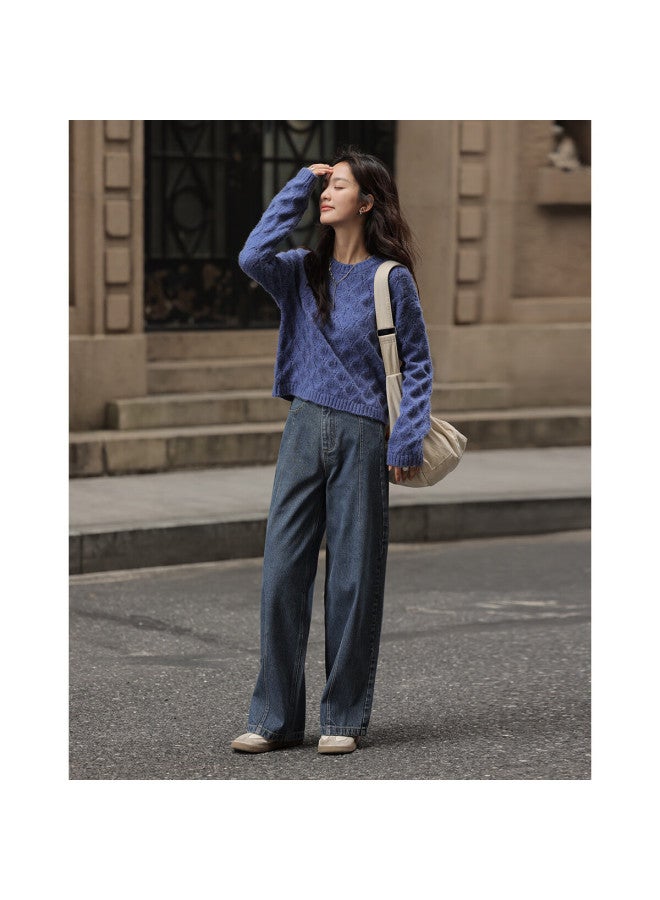 dme Demana , Spring And Autumn, Brightening Effect, Lightweight, Lazy, Relaxed, Round Neck, Loose-fitting Knit Sweater - Image 4