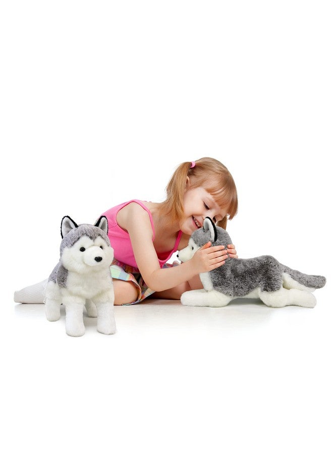 Ice King Bear 2 Pcs Siberian Huskies Stuffed Animals Standing And Lying Plush Toy - Image 5