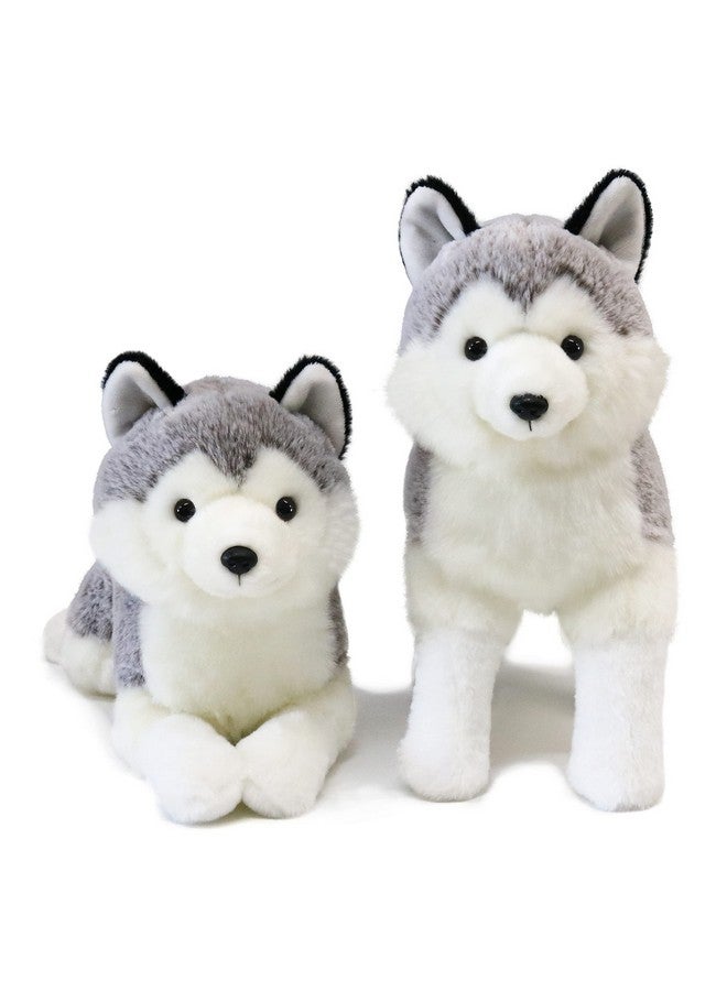Ice King Bear 2 Pcs Siberian Huskies Stuffed Animals Standing And Lying Plush Toy - Image 2