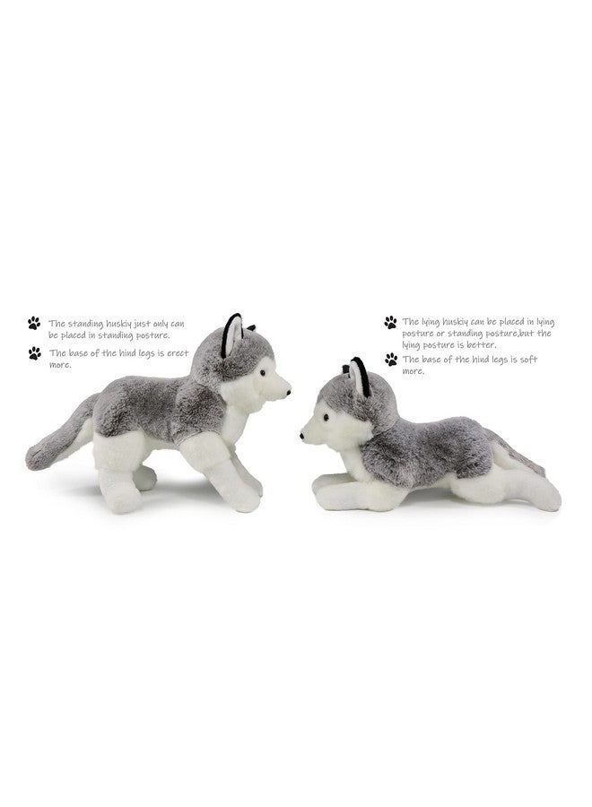 Ice King Bear 2 Pcs Siberian Huskies Stuffed Animals Standing And Lying Plush Toy - Image 4