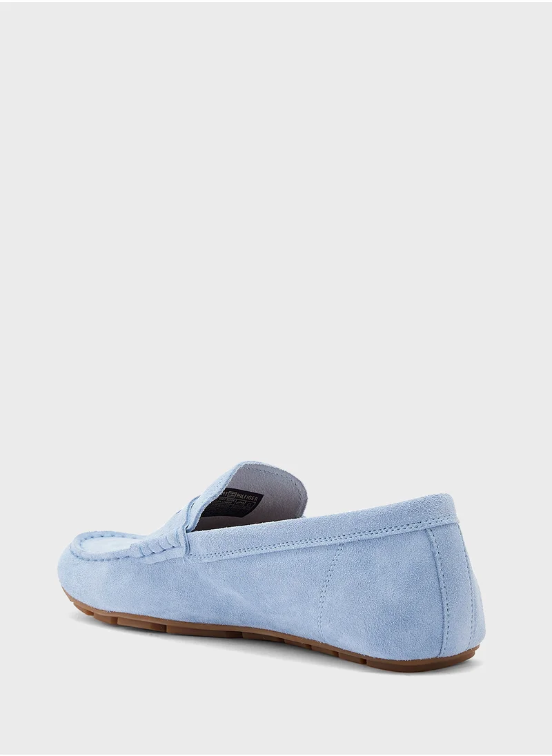 TOMMY HILFIGER Flag Soft Suede Driver Loafers