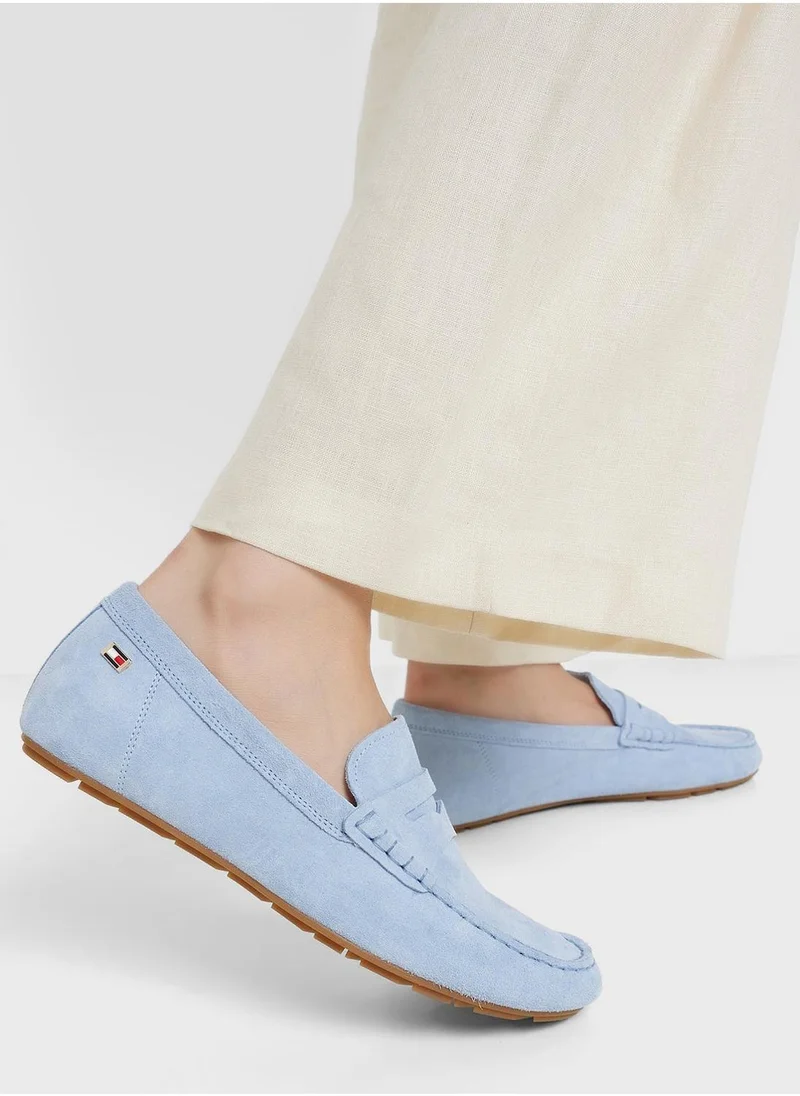 تومي هيلفيغر Flag Soft Suede Driver Loafers