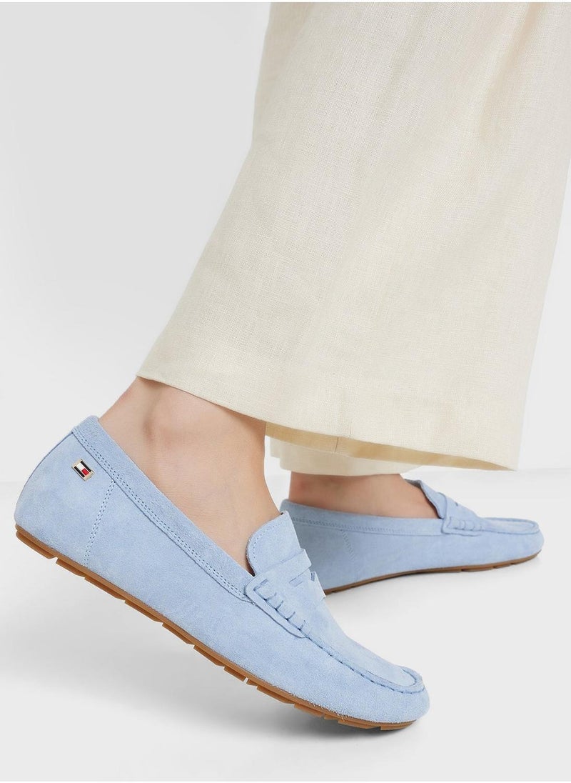 TOMMY HILFIGER Flag Soft Suede Driver Loafers  - Image 1