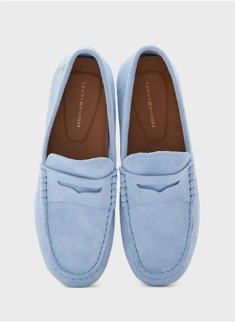 TOMMY HILFIGER Flag Soft Suede Driver Loafers