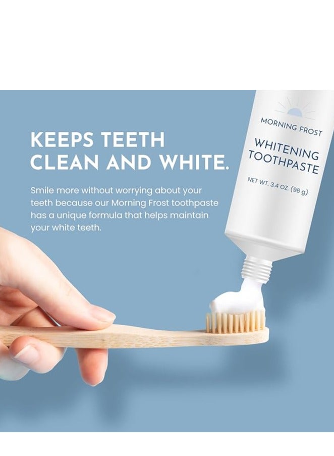 سنو Snow Teeth Whitening Morning AM معجون الأسنان - معجون الأسنان لتبييض الأسنان - إزالة بقع الأسنان - شرائط تبييض الأسنان البديلة - رائعة للأسنان الحساسة - نكهة النعناع (الصقيع الصباحي) - Image 3