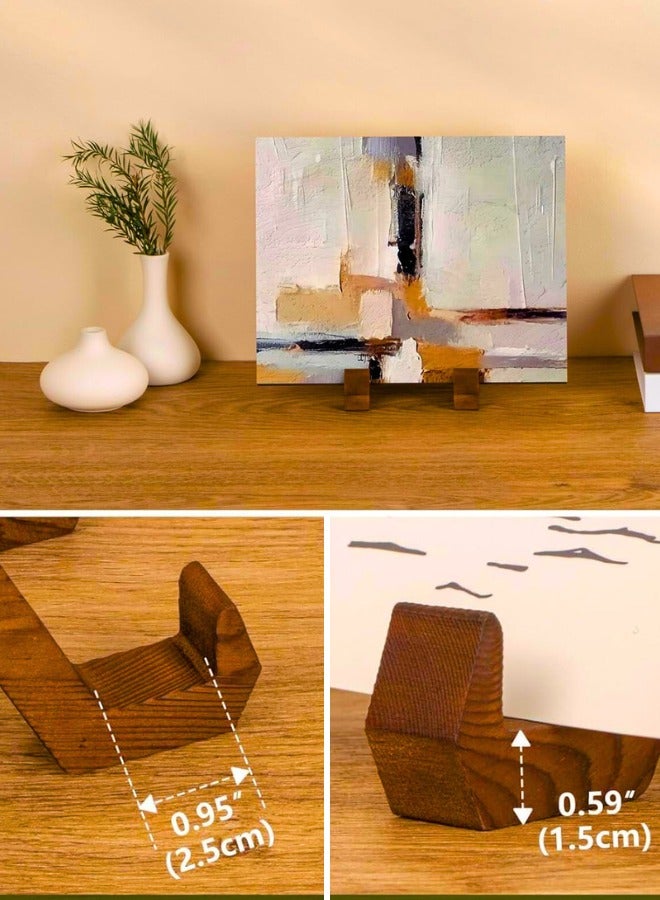 تشيس اب حامل عرض أطباق خشبي مقاس 4 بوصات، حامل إطار صورة مزخرف للأطباق والصور واللوحات وأسطوانات الفينيل والأعمال الفنية، عبوة من 3 قطع - Image 2