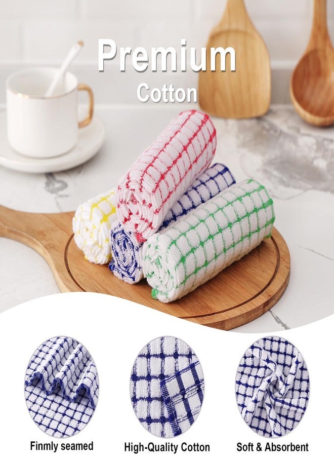 Kitinjoy Cotton 8 Pack Terry Kitchen Dish Cloths, 12 x 12 Inches Super Soft and Absorbent Dish Rags, Quick Drying Dish Towels for Washing Dishes, Mixed Color - Image 2
