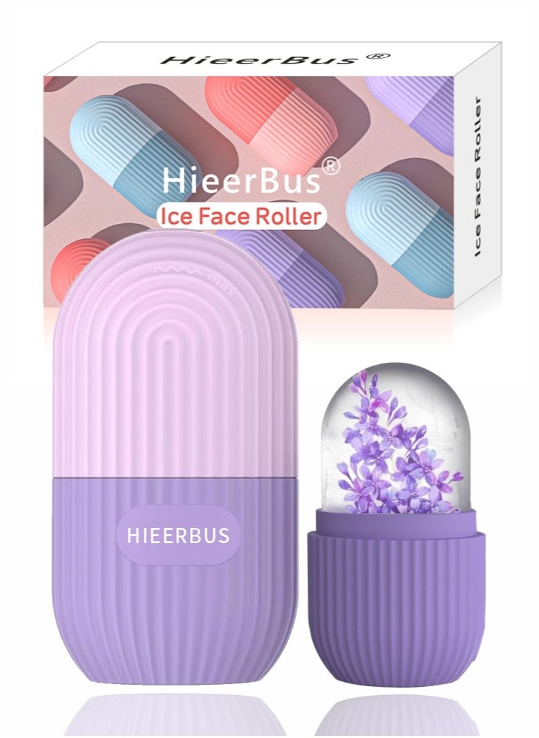 HieerBus Silicone Ice Roller For Face, Face Massagers,Skin Care Tool Reusable  Face Ice Mold  Shrink Pores Anti Wrinkle Reduce Puffiness,Purple  - Image 1