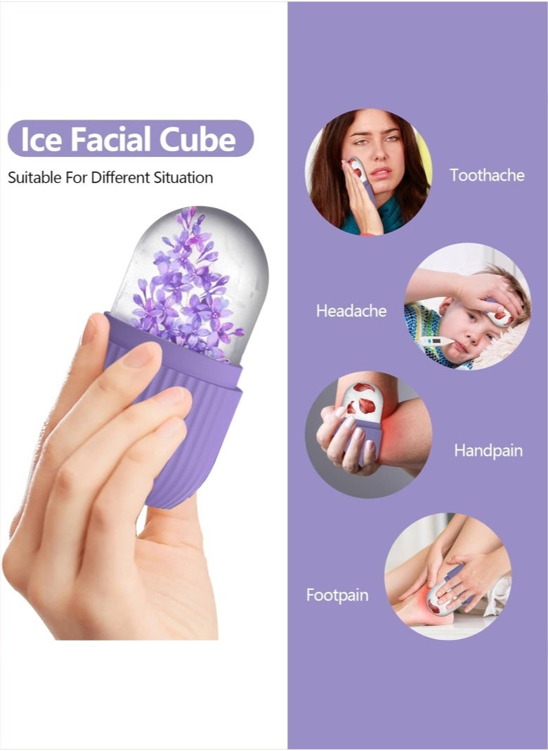 HieerBus Silicone Ice Roller For Face, Face Massagers,Skin Care Tool Reusable  Face Ice Mold  Shrink Pores Anti Wrinkle Reduce Puffiness,Purple  - Image 3