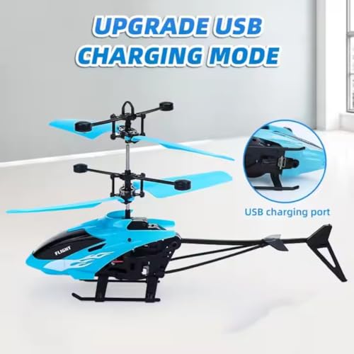 VRION Remote Control Helicopter for 6+ Boys, Indoor/Outdoor, Palm Sensing, LED Lights, Beginner,(Pack of 1) (Blue) - Image 5