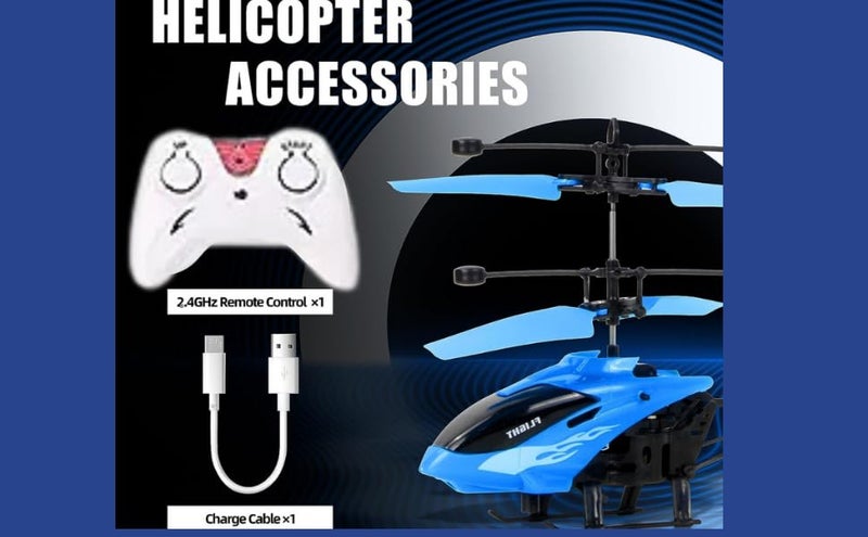 VRION Remote Control Helicopter for 6+ Boys, Indoor/Outdoor, Palm Sensing, LED Lights, Beginner,(Pack of 1) (Blue) - Image 4