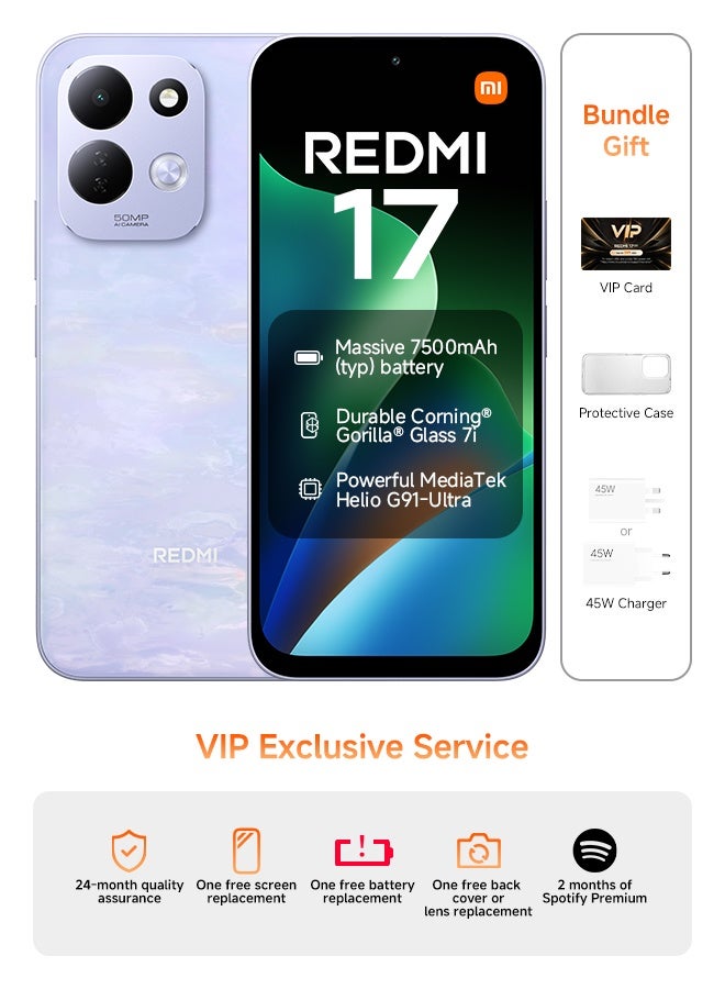 Xiaomi Redmi 17 Dual SIM 4G Lotus Purple 6GB RAM 256GB - Global Version