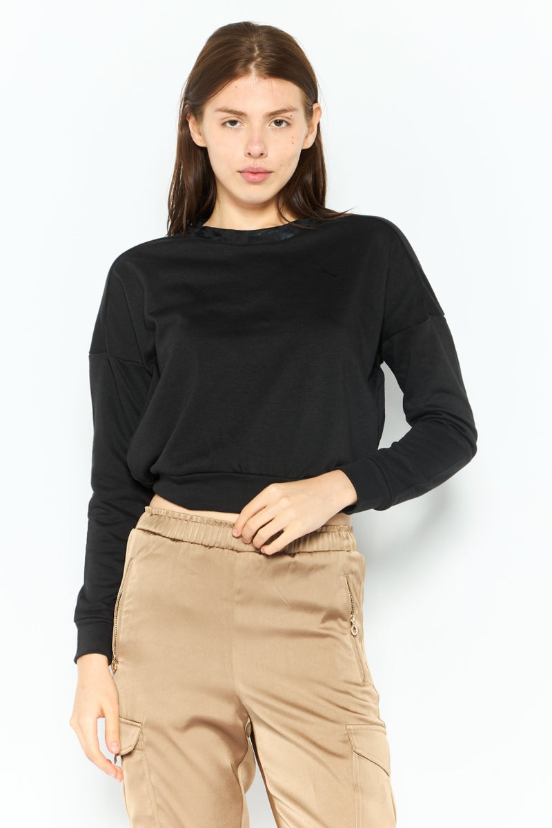 PUMA Women Sportswear Fit Long Sleeves Training Sweatshirt, Black  - Image 1