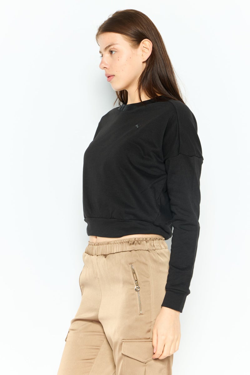 PUMA Women Sportswear Fit Long Sleeves Training Sweatshirt, Black  - Image 3