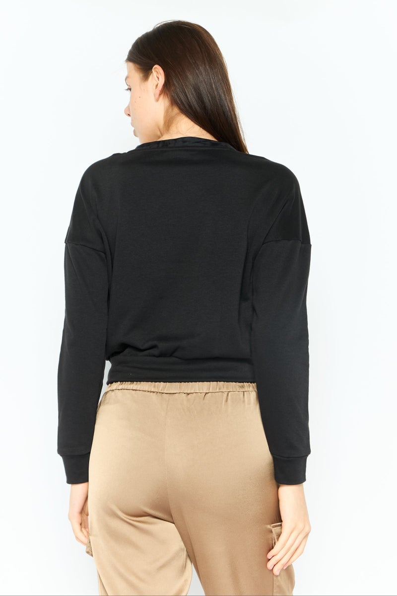 PUMA Women Sportswear Fit Long Sleeves Training Sweatshirt, Black  - Image 2