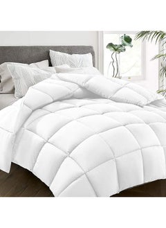 Somer Field - Bedding Comforter Duvet Insert - Quilted Comforter/Duvet with Corner Tabs - Box Stitched Down Alternative Comforter - White (King (240X260 Cm))