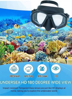 QUTOOB Professional Snorkel Gear, Diving Mask with Nose Cover And Latest Breathing System for Diving, Snorkeling, Scuba Diving, Swimming, UV Protection and Anti Fog Technology, Ultra Wide HD Crystal View  - Image 2