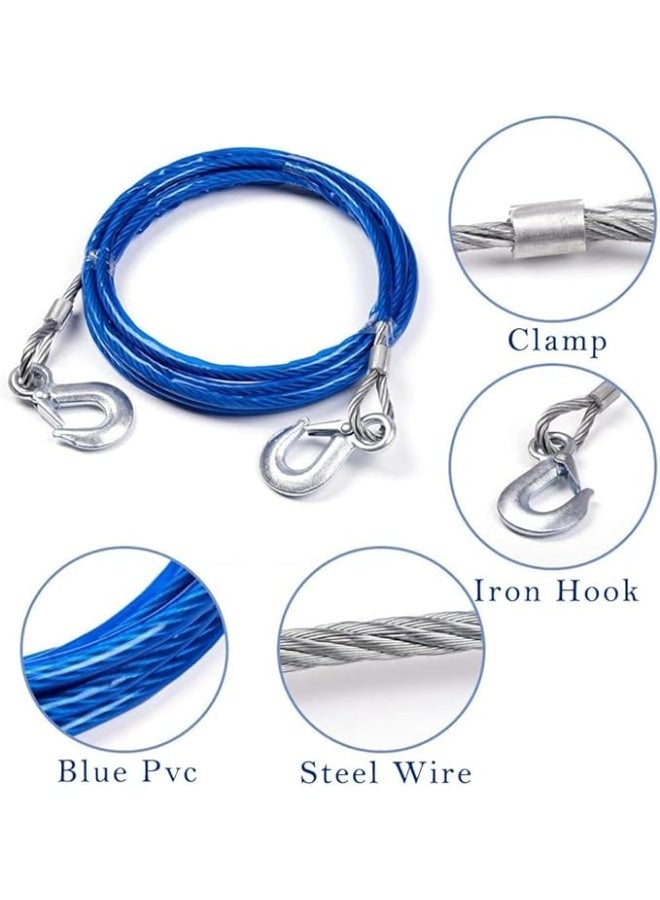 Steel Tow Cable for Car & Boat – 4m Heavy Duty Wire with Hook – 7 Ton Capacity for Emergency Use - Image 2
