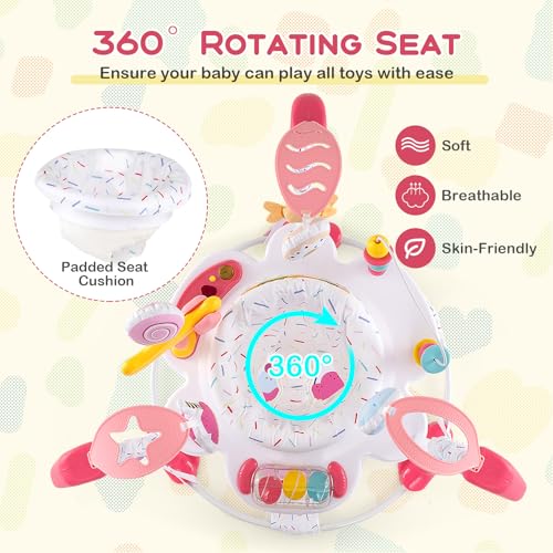BABY JOY Baby Jumpers and Bouncers, Infant Activity Center with Music Lights Sounds, 360° Rotating Seat and 3 Adjustable Heights, Baby Play and Learning Center for 6-12 Months - Image 4