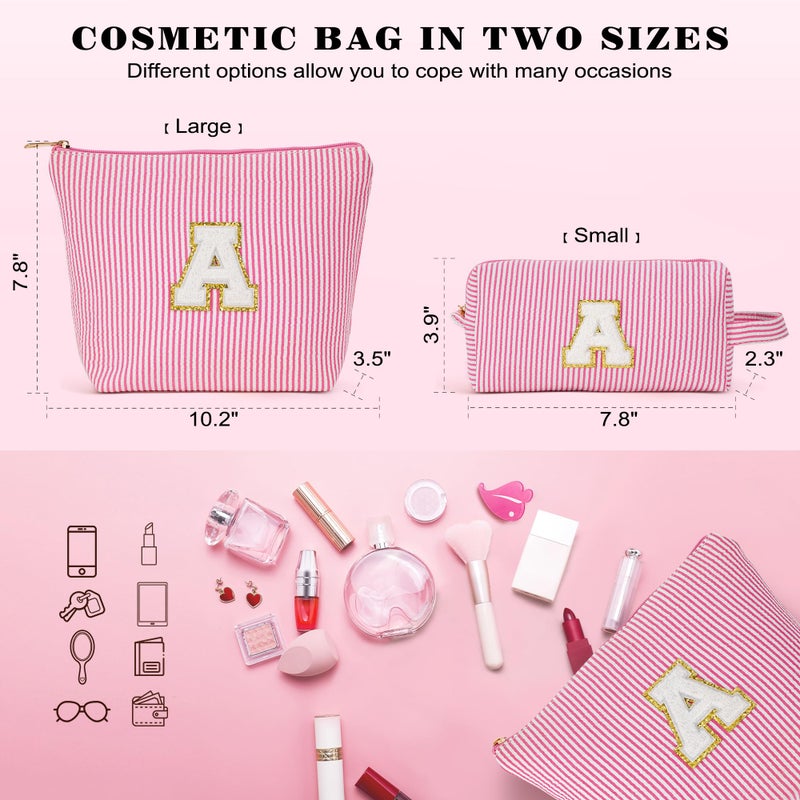 Fohufo Travel Makeup Bag Set - Travel Essentials, Initial Make up Cosmetic Bag Makeup Pouch Travel Toiletry Bag | Cute Purple Stuff Birthday Gifts for Women Mom Daughter, Purple Letter A - Image 5