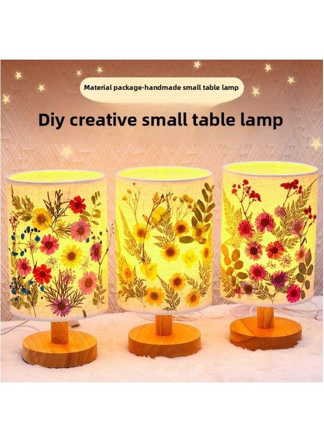 Mother's Day Gift Handmade Embossed Table Lamp DIY Material Package Dried Flower Nightlight Children's Group Building Warm-up Activities-Color:Butterfly Love 2 (full Set Of Package)  - Image 4