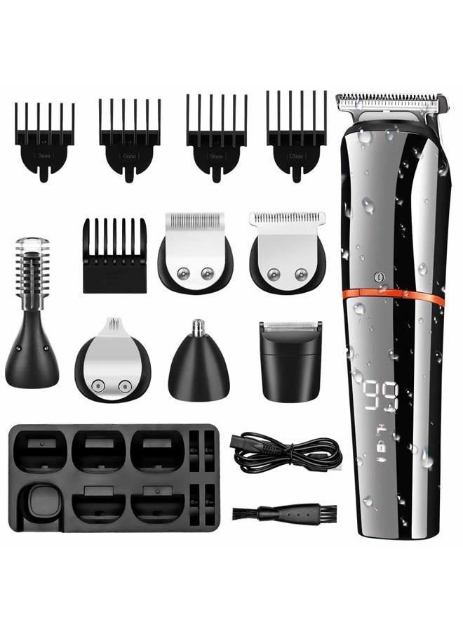 SURKER Beard Trimmer for Men Hair Clippers Body Mustache Nose Hair Groomer Cordless Precision Trimmer 6 in 1 Grooming Kit Waterproof USB Rechargeable - Image 2