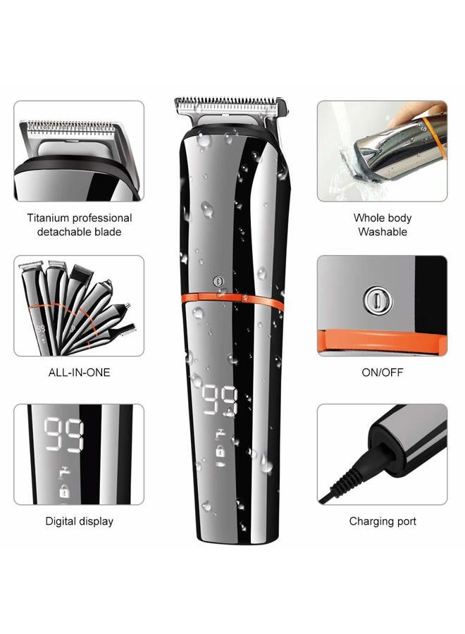 SURKER Beard Trimmer for Men Hair Clippers Body Mustache Nose Hair Groomer Cordless Precision Trimmer 6 in 1 Grooming Kit Waterproof USB Rechargeable - Image 4